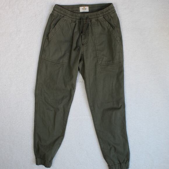 Marine Layer Emmy Utility Stretch Jogger Pant Womens Small Olive Green Twill - Picture 1 of 6